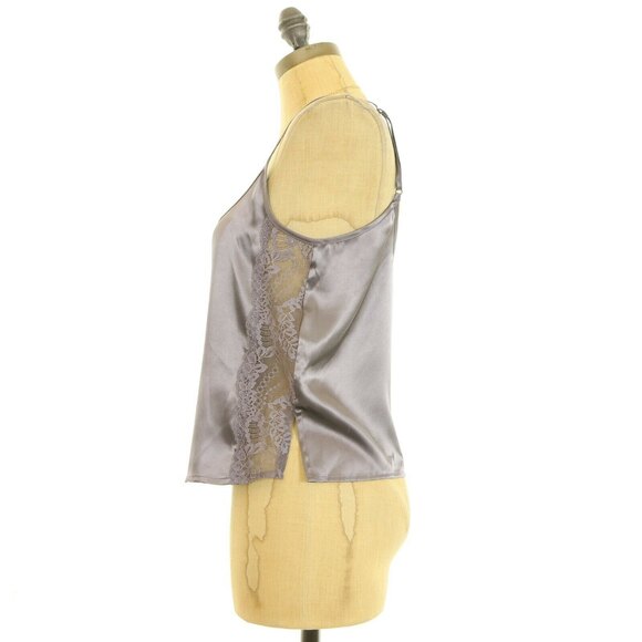 In Bloom By Jonquil Cami Top Size XS Satin Lace Trim Lingerie Gray NEW B10 - Picture 5 of 5